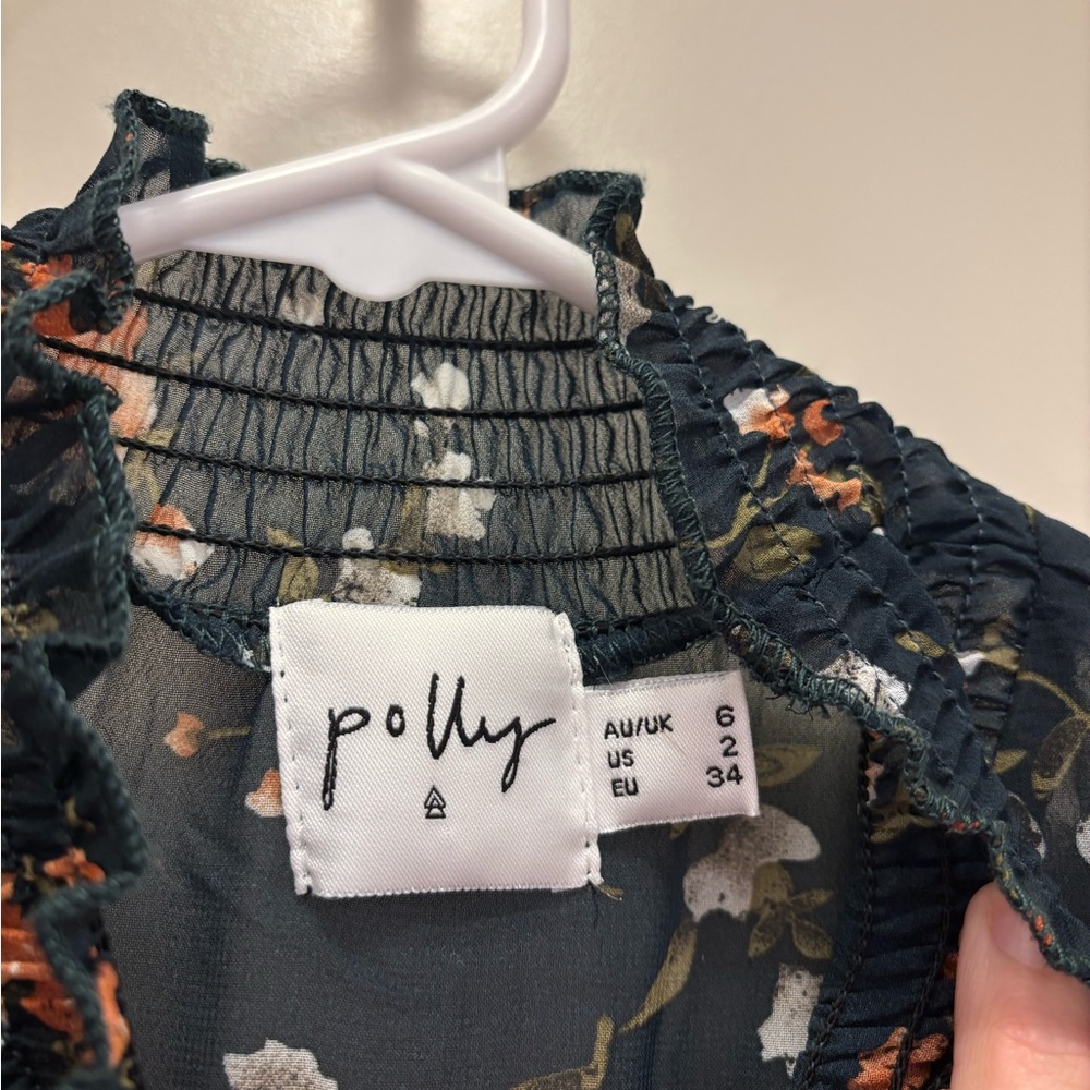 Princess Polly Asymmetrical Dress - Black and Orange Floral